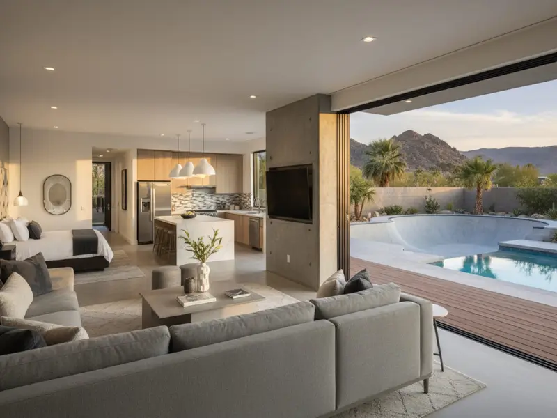 paul mikhail realtor queen creek az residential neighborhood with stucco home and desert landscaping