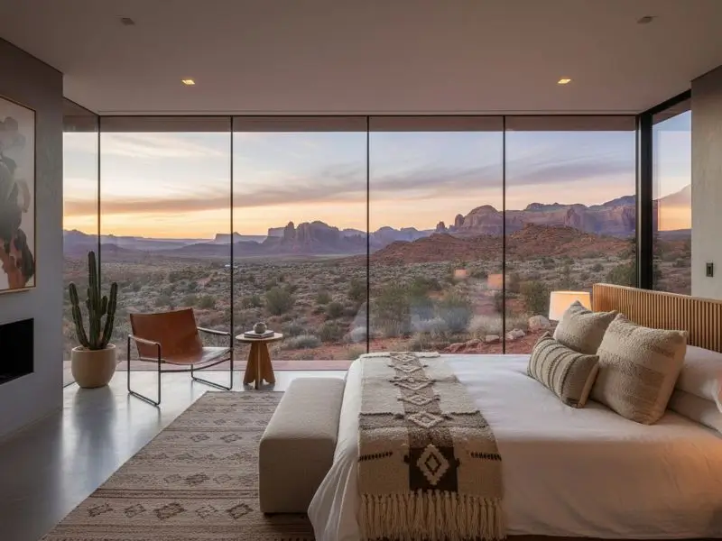 paul mikhail realtor queen creek az modern home interior with large windows and scenic landscape